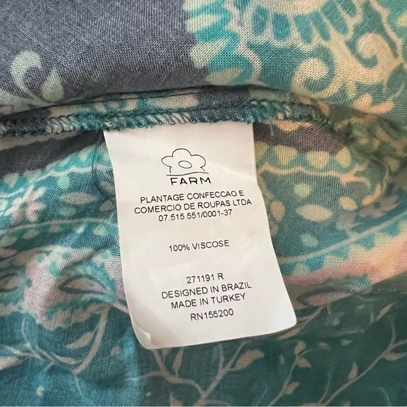 FARM Rio for Anthropologie Amorina Blue Floral Paisley Wrap Dress Small - Picture 9 of 10